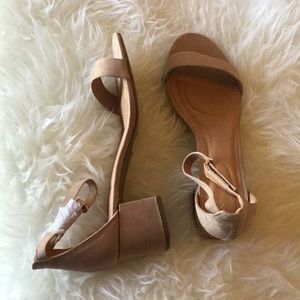 Lane Bryant Low Tan Suede Block Heels